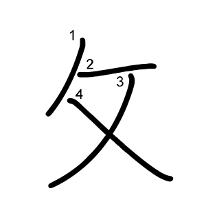 攵
