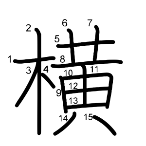 横