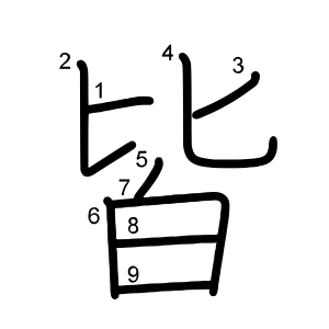 皆